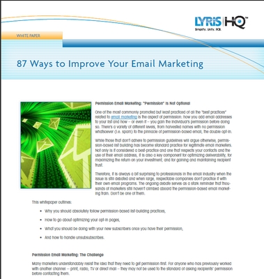Product picture 87 Ways To Improve Your Email Marketing