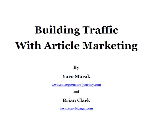 Product picture Building Traffics With Article Marketing