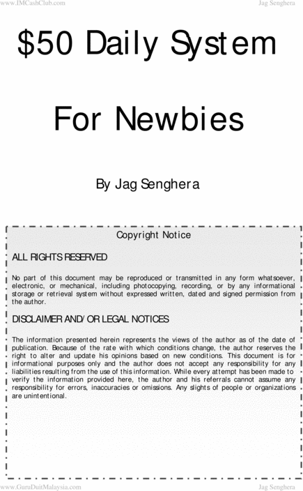 Product picture $50 Daily System For Newbies