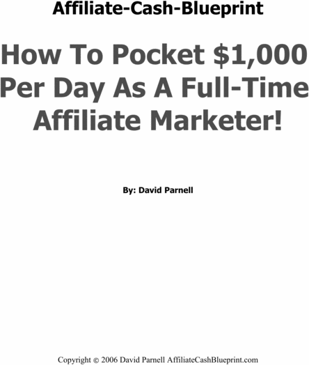 Product picture Affiliate Cash Blueprint