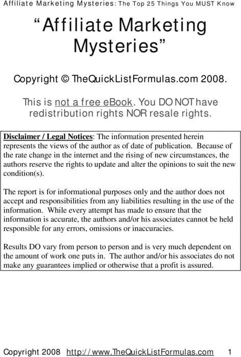 Product picture Affiliate Marketing Mysteries