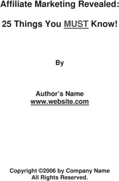 Product picture Affiliate Marketing Revealed