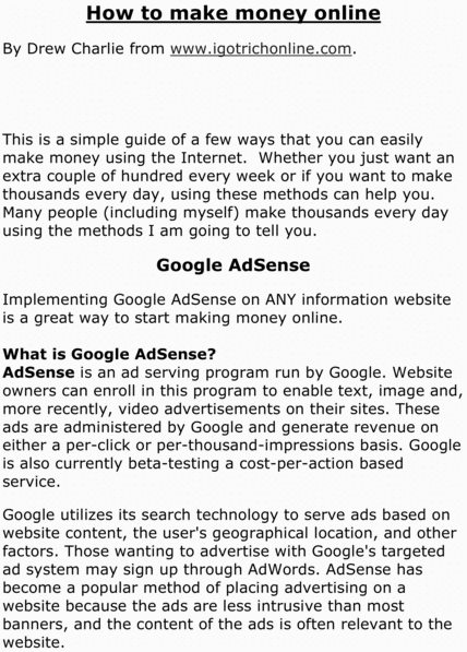 Product picture How To Make Money Online