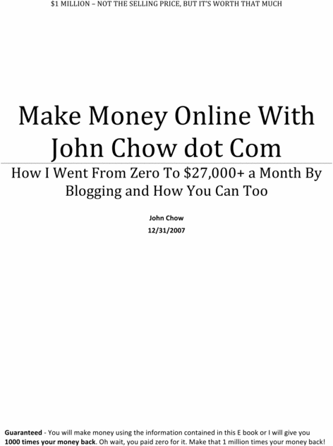 Product picture Make Money Online With John Chow + Special Related Ebook
